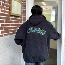 画像をギャラリービューアに読み込む, 韓国ファッショントップスアウター ボア ブルゾン フード付きオーバーサイズカジュアル コード