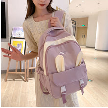 画像をギャラリービューアに読み込む, かわいいリュック防水バックパック通勤 通学 カジュアル軽量シンプル バック 個性派 バック うさぎの耳付き学生用