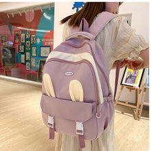 画像をギャラリービューアに読み込む, かわいいリュック防水バックパック通勤 通学 カジュアル軽量シンプル バック 個性派 バック うさぎの耳付き学生用