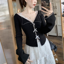 画像をギャラリービューアに読み込む, 3点セットアップ蝶の装飾長袖レースキャミソールポルカドットワイドレッグパンツファッションスーツ韓国ファッション