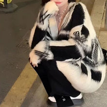 画像をギャラリービューアに読み込む, Vネックニット カーディガン トップス韓国ファッションゆったりカジュアルセーター