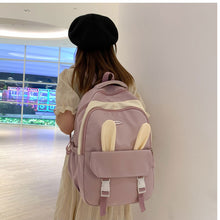 画像をギャラリービューアに読み込む, かわいいリュック防水バックパック通勤 通学 カジュアル軽量シンプル バック 個性派 バック うさぎの耳付き学生用