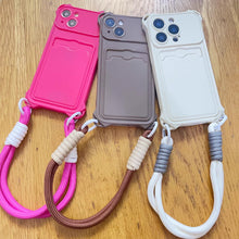 画像をギャラリービューアに読み込む, カードストラップ携帯電話ケーストラップ付きiPhone 15 iPhone 16 スマホケース韓国ファッション