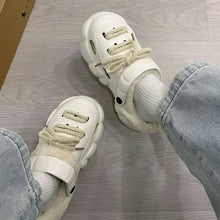 画像をギャラリービューアに読み込む, 韓国ファッションレースアップ ボア 厚底 EVA サンダルカジュアル防寒 軽量靴