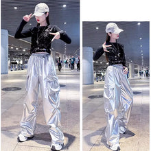 画像をギャラリービューアに読み込む, 原宿 個性派 パンツメタリックカジュアルカーゴパンツ韓国 スタイル ストリート スケーター ステージ衣装 ダンス衣装