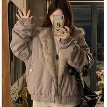 画像をギャラリービューアに読み込む, 韓国系ファッション迷彩ミリタリー刺繍ワッペン厚手防寒ファースタジャンジャケットアウター原宿系個性的