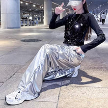 画像をギャラリービューアに読み込む, 原宿 個性派 パンツメタリックカジュアルカーゴパンツ韓国 スタイル ストリート スケーター ステージ衣装 ダンス衣装