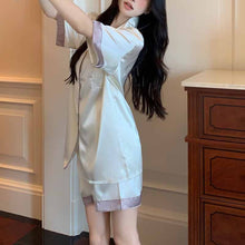 画像をギャラリービューアに読み込む, ホームウェアスーツルーズラペル半袖パジャマパジャマパンツツーピース夏アイスシルククールスーツ屋外で着用可能快適なホームウェア