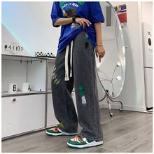 画像をギャラリービューアに読み込む, 原宿系落書き伸縮性ウエストメンズデニムパンツ