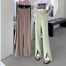 画像をギャラリービューアに読み込む, 韓国っぱフレアパンツフロントスリットカジュアルレデイーズ気質パンツ