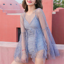 画像をギャラリービューアに読み込む, 2点セットシャツとビキニ水着オシャレスイムウェアレデイーズカジュアル