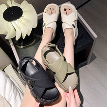 画像をギャラリービューアに読み込む, レトロ厚底スポーツサンダルジュアルシューズ学生通学クロスベルト靴 韓国ファッション