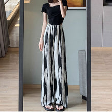 画像をギャラリービューアに読み込む, 原宿系ダンス洋服ハイウエスト タイダイパンツボトムス イージーパンツレデイーズカジュアルパンツシフォンワイドレッグパンツ