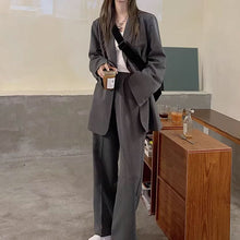 画像をギャラリービューアに読み込む, 2点セットジャケット と ワイドパンツかっこいいセット韓国っぱレデイーズカジュアルゆったり セット