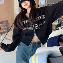 画像をギャラリービューアに読み込む, 韓国ファッションデュアル ジッパースウェットシャツパーカー原宿系ダンス洋服