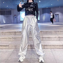 画像をギャラリービューアに読み込む, 原宿 個性派 パンツメタリックカジュアルカーゴパンツ韓国 スタイル ストリート スケーター ステージ衣装 ダンス衣装