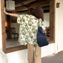 画像をギャラリービューアに読み込む, 原宿系水墨画タイダイ半袖花柄シャツトップスレデイーズ