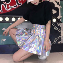 画像をギャラリービューアに読み込む, 原宿系 レーザー シャイニーハイ ウエストスカートストリート系ダンス衣装 スケーター ステージ衣装
