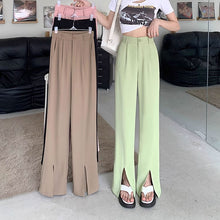 画像をギャラリービューアに読み込む, 韓国っぱフレアパンツフロントスリットカジュアルレデイーズ気質パンツ