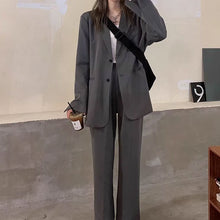 画像をギャラリービューアに読み込む, 2点セットジャケット と ワイドパンツかっこいいセット韓国っぱレデイーズカジュアルゆったり セット