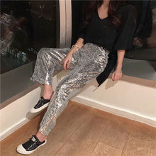 画像をギャラリービューアに読み込む, 韓国ファッションストリート系 ピカピカスケーター ダンス衣装個性派 パンツレディース