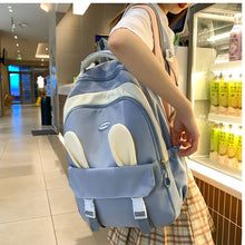 画像をギャラリービューアに読み込む, かわいいリュック防水バックパック通勤 通学 カジュアル軽量シンプル バック 個性派 バック うさぎの耳付き学生用