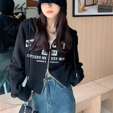 画像をギャラリービューアに読み込む, 韓国ファッションデュアル ジッパースウェットシャツパーカー原宿系ダンス洋服