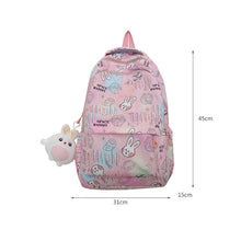 画像をギャラリービューアに読み込む, 大容量防水リュックサック 通学 バックパック 学生 シンプル 通勤 軽量うさぎ柄かわいい韓国っぱパック