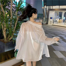 画像をギャラリービューアに読み込む, 日焼け止めセットアップ透け感シャツ とショートパンツ韓国っぱレデイーズカジュアル上下セット