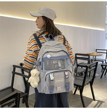 画像をギャラリービューアに読み込む, 大容量カジュアルバッグ バックパックリュック韓国風おしゃれ 中学 大学 学生 シンプル 通勤 軽量通学