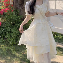 画像をギャラリービューアに読み込む, ファッションイレギュラー半袖レースワンピースフレンチ ガーリーかわいいシャツ ワンピ