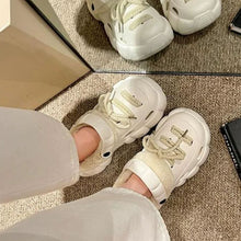 画像をギャラリービューアに読み込む, 韓国ファッションレースアップ ボア 厚底 EVA サンダルカジュアル防寒 軽量靴