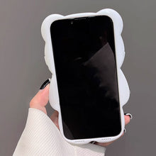 画像をギャラリービューアに読み込む, 韓国ファッションくまアニマル2カラークリア ホワイトiphoneケーススマホケースシリカゲルケース