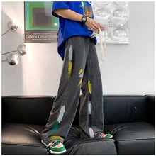 画像をギャラリービューアに読み込む, 原宿系落書き伸縮性ウエストメンズデニムパンツ