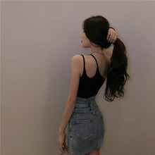 画像をギャラリービューアに読み込む, 韓国風ハイウエストデニムスカートミニ丈スカートレデイーズ