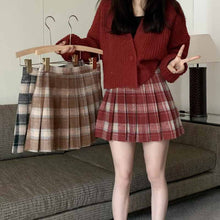 画像をギャラリービューアに読み込む, レトロなチェック半身スカート婦人服新型ハイウエスト着痩せデザイン感A字プリーツスカートins