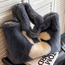 画像をギャラリービューアに読み込む, モコモコバッグ女性大容量新型秋冬手提げショルダーバッグ冬のモコモコバッグ通勤トートバッグ