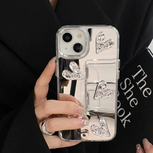画像をギャラリービューアに読み込む, ハート型のiPhoneケースハートモチーフ 背面ミラー iphoneケース