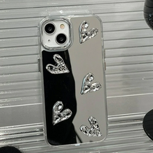 画像をギャラリービューアに読み込む, ハート型のiPhoneケースハートモチーフ 背面ミラー iphoneケース