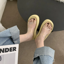 画像をギャラリービューアに読み込む, カジュアルサンダルプラットフォーム クリアストラップ サンダル 厚底春夏の女性のスリッパ