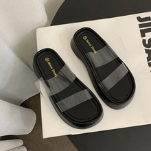 画像をギャラリービューアに読み込む, カジュアルサンダルプラットフォーム クリアストラップ サンダル 厚底春夏の女性のスリッパ