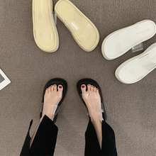 画像をギャラリービューアに読み込む, カジュアルサンダルプラットフォーム クリアストラップ サンダル 厚底春夏の女性のスリッパ