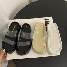 画像をギャラリービューアに読み込む, カジュアルサンダルプラットフォーム クリアストラップ サンダル 厚底春夏の女性のスリッパ