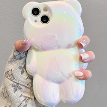 画像をギャラリービューアに読み込む, ファッション iphone ケース可愛らしいiphoneケースくま オーロラ iphoneケース