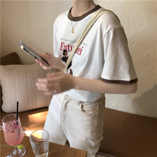 画像をギャラリービューアに読み込む, 新しいレトロプリントラウンドネックTシャツusedライクな配色デザイン半袖Tシャツ