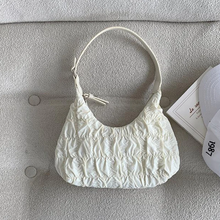 画像をギャラリービューアに読み込む, ファッションガールショルダーバッグクラウドバッグプリーツハンドバッグ大人っぽいデザインのバッグキルティング風 ワッシャー ハンドバ