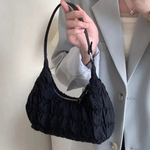 画像をギャラリービューアに読み込む, ファッションガールショルダーバッグクラウドバッグプリーツハンドバッグ大人っぽいデザインのバッグキルティング風 ワッシャー ハンドバ