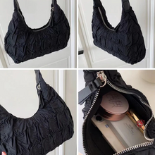 画像をギャラリービューアに読み込む, ファッションガールショルダーバッグクラウドバッグプリーツハンドバッグ大人っぽいデザインのバッグキルティング風 ワッシャー ハンドバ