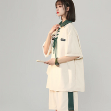 画像をギャラリービューアに読み込む, 夏ルーズ半袖ショートパンツカジュアルスポーツスーツ2ピース韓国カジュアルスーツ