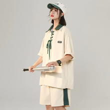 画像をギャラリービューアに読み込む, 夏ルーズ半袖ショートパンツカジュアルスポーツスーツ2ピース韓国カジュアルスーツ